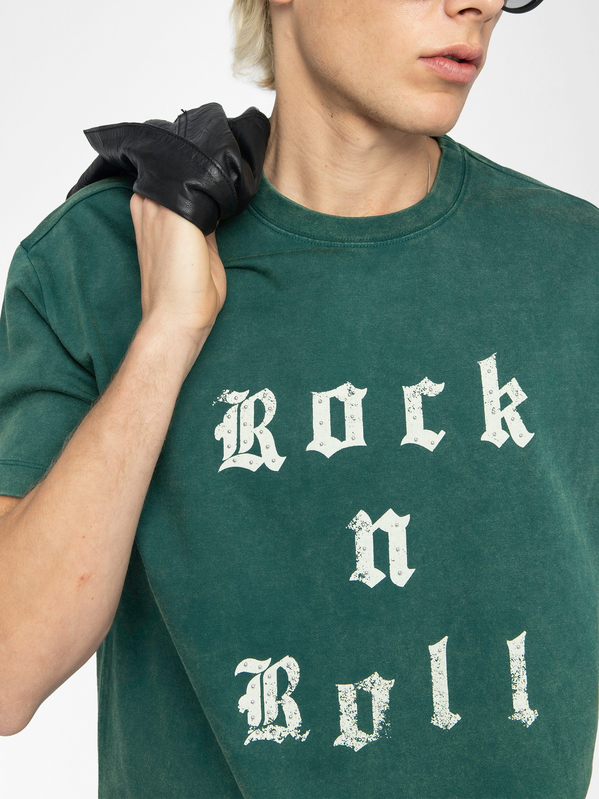 Teddy T-shirt - Oversized short-sleeved T-shirt with print and studs on the front.